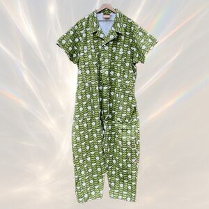 Big Bud Press Green Daisy Chain Short Sleeve Jumpsuit Size 4XL
